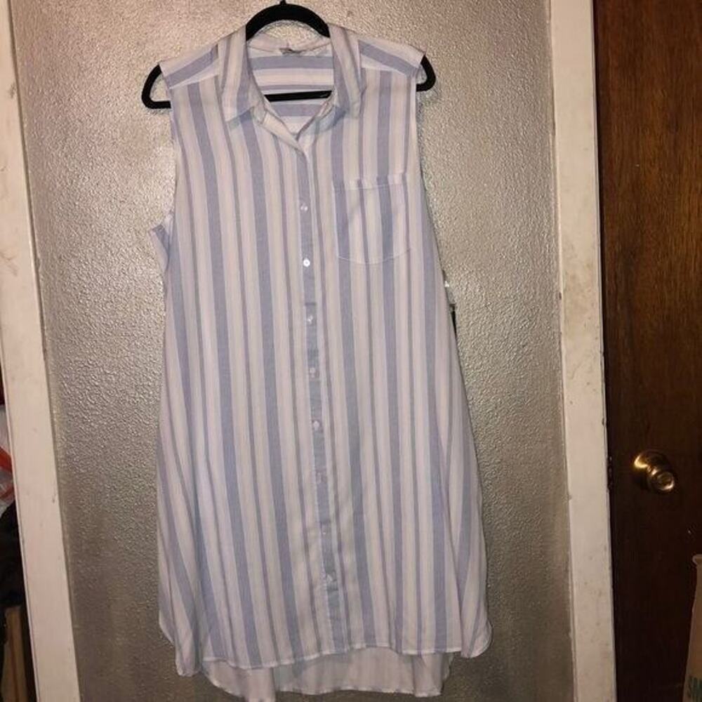 Caffe Marrakesh Sleeveless Tensile Stripe Dress Large NWT